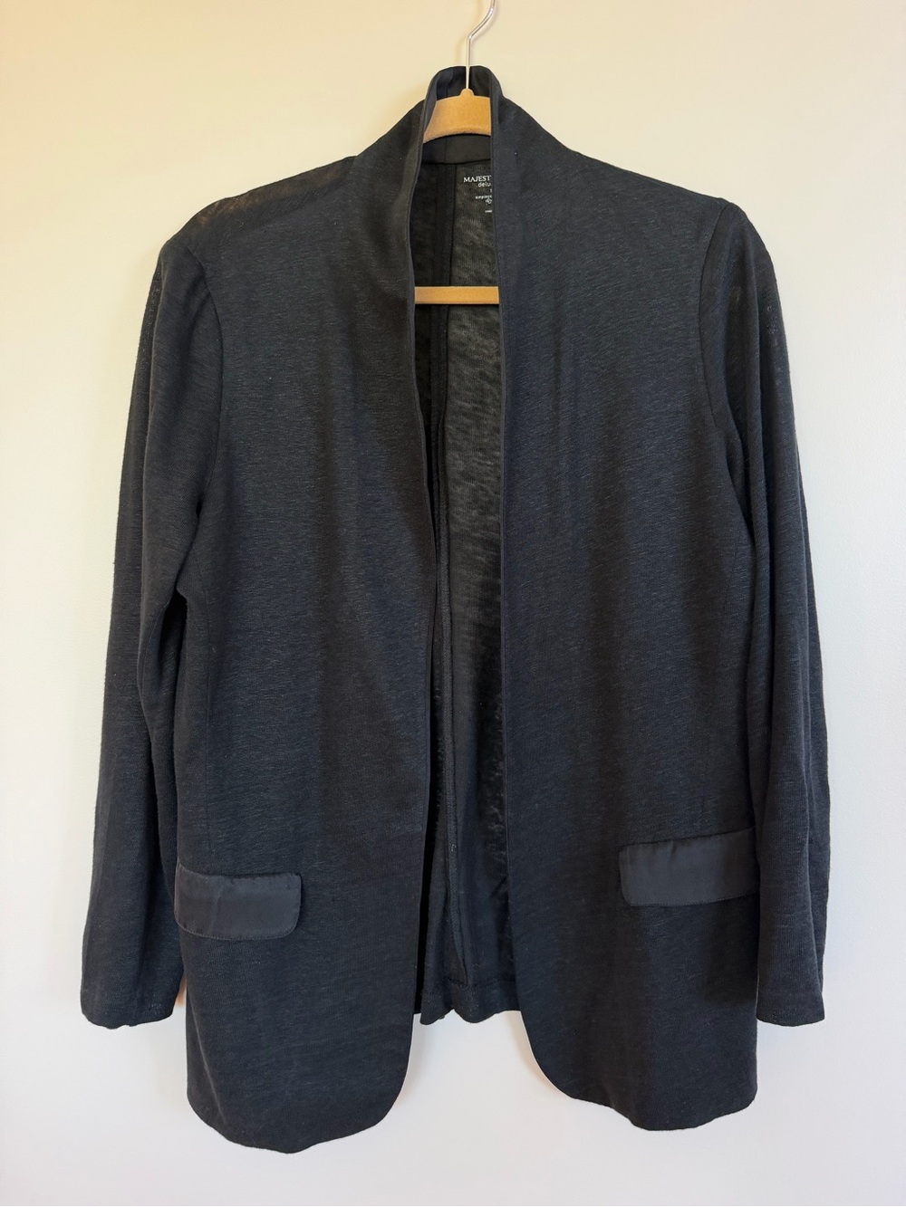 Majestic Filatures Open-Front linen blazer